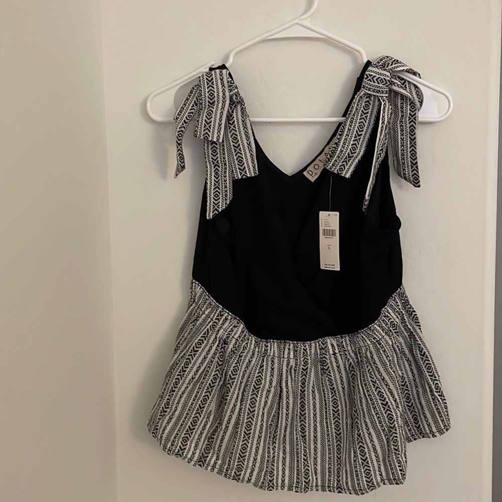 NWT Anthropology Black Tie Tank Top